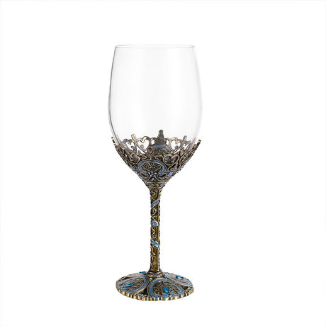 Enamel lead-free red wine cup crystal glass high footed cup decanter set - V.I.P Digital Presence