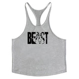 Letter printed men's fitness sports vest slim shoulder strap I-shaped vest cotton - V.I.P Digital Presence
