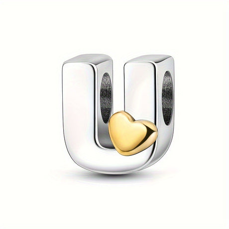 Copper Plated Silver English Letter Pendant Bead Bracelet Necklace Diy - V.I.P Digital Presence