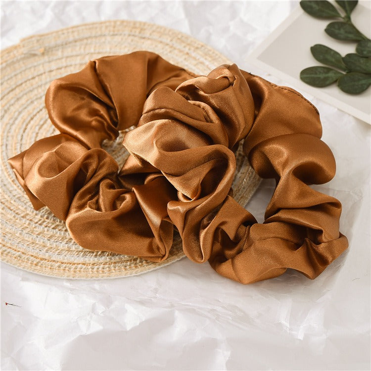 Women Silk Scrunchie Elastic Handmade Multicolor Hair Band Ponytail Holder Headband Hair Accessories 1PC Satin Silk Solid Colo - V.I.P Digital Presence