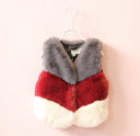 Melario Outerwear &amp; Coats Nueva Moda Otoño Invierno Chaleco Grueso y Cálido de Piel Sintética Lindo Chaleco de Cuello en V de Piel con Retazos Ropa para Niñas 
