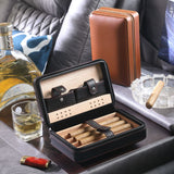 Cigar box portable zipper bag four pack mellow and moisturizing smoking accessories cedar wood gift box travel companion - V.I.P Digital Presence