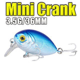 AFISHLURE 36 mm 3,5 g Crank Bait Señuelo de pesca artificial de plástico duro Carpa falsa Pesca Wobbler Leurre Peche Isca 