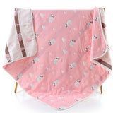 110*110cm Parent-child Baby Summer Bedding Sofa Quilt 100% Cotton Baby Blanket Child Quilt 6 Layers Muslin Swaddle for Newborns - V.I.P Digital Presence