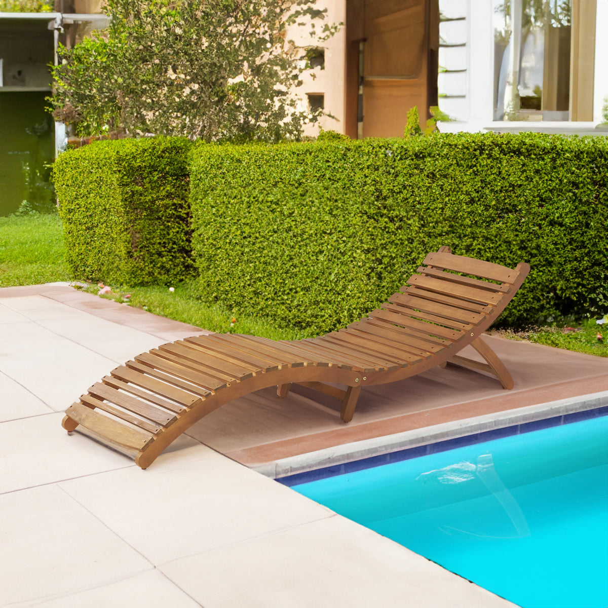 LAHAINA WOOD FOLDABLE CHAISE LOUNGE - V.I.P Digital Presence