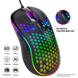 Wired gaming mouse with hollow holes and glowing light lightweight gaming mouse for esports - V.I.P Digital Presence
