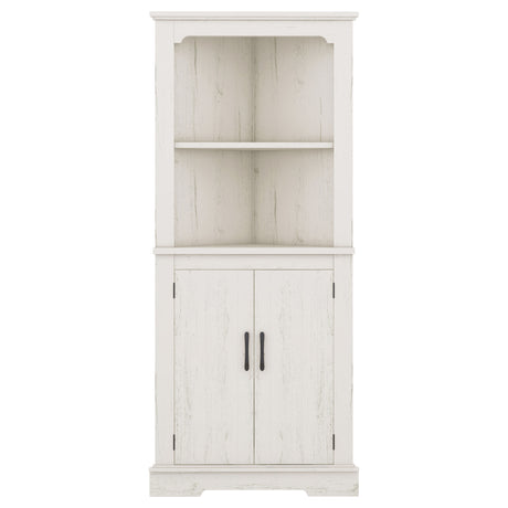 Tall Corner Cabinet with Doors for living room, bathroom,Dining Room or Kitchen,color:Wood grain beige - V.I.P Digital Presence
