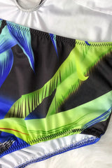 Printed Halter Neck One-Piece Swimwear - V.I.P Digital Presence