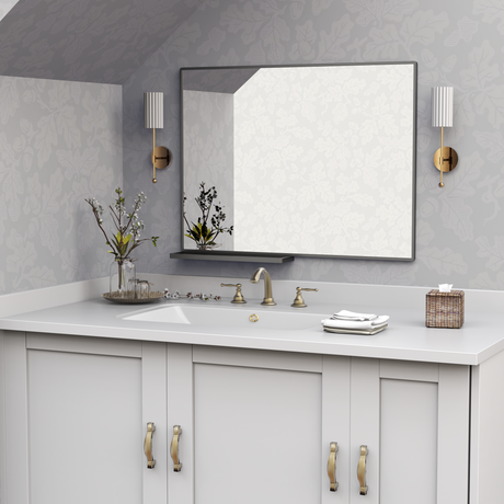 40x30 Inch modern bathroom mirror with storage rack rectangular mirror bathroom living room bedroom hanging mirror - V.I.P Digital Presence