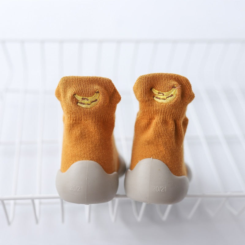 Autumn New Soft Sole Baby Walking Shoes Knitted Embroidered Baby Floor Socks Shoes Avocado Children's Socks - V.I.P Digital Presence