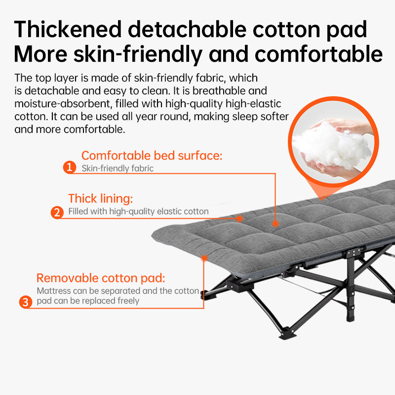 Outdoor camping bed, foldable beach bed, single garden siesta bed, with storage bag, lightweight. - V.I.P Digital Presence
