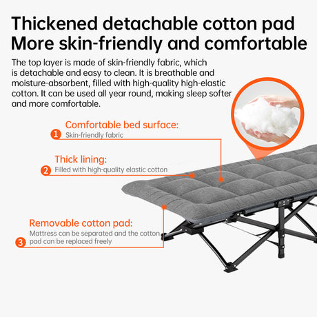 Outdoor camping bed, foldable beach bed, single garden siesta bed, with storage bag, lightweight. - V.I.P Digital Presence
