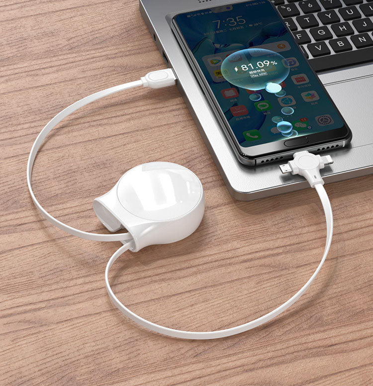 Mobile phone three in one data cable, retractable charging cable, one to three - V.I.P Digital Presence