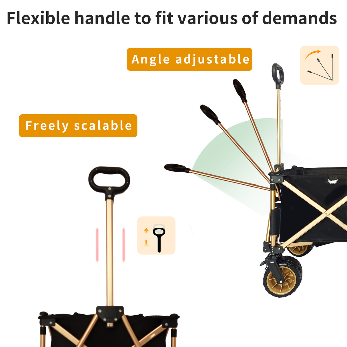 Folding Wagon Heavy Duty Utility Beach Wagon Cart for Sand with Big Wheels - V.I.P Digital Presence