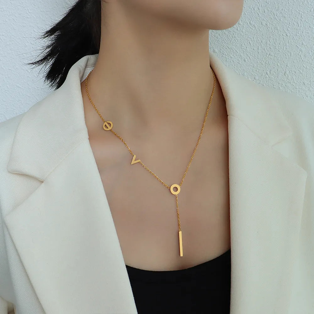 Titanium Steel Letter Necklace - V.I.P Digital Presence