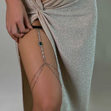 Lolita lace sexy leg ring body chain spicy girl beach fringe rhinestone thigh chain - V.I.P Digital Presence