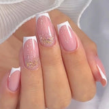 French simple glitter girl’s soft and tender wearable manicure nails - V.I.P Digital Presence