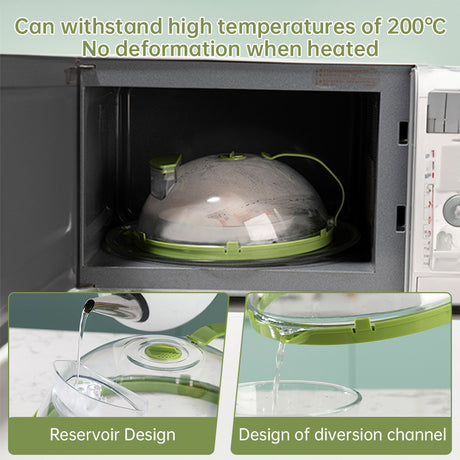News Food Microwave Cover, Clear, with Water Steamer & Handle, 10 Inch, for Plate, Kitchen Gadget - V.I.P Digital Presence