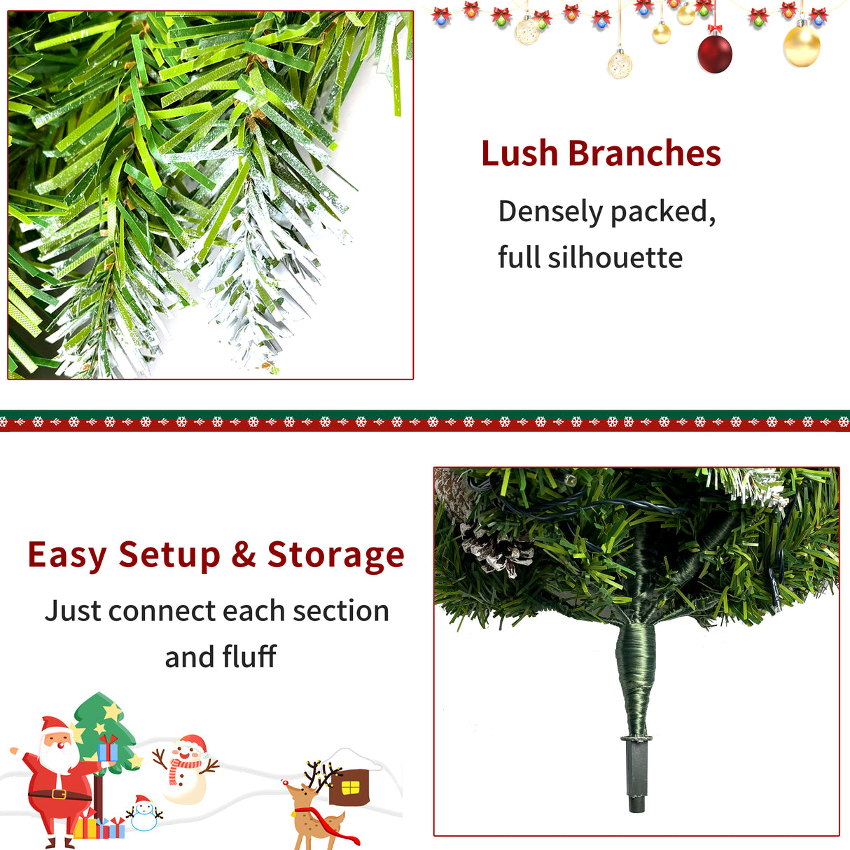 Christmas Tree Artificial Christmas 4-piece Set, including flower wreath, flower wreath, and 2 entrance trees, with LED lights - V.I.P Digital Presence