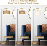 Gold Floor Lamps for Living Room with Remote & Dimmable LED Bulb, Modern Arc Floor Lamp with 3 Color Temperatures - V.I.P Digital Presence