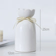European-style creative ribbon ceramic vase dining room table dry flower arrangement table top decoration at home - V.I.P Digital Presence
