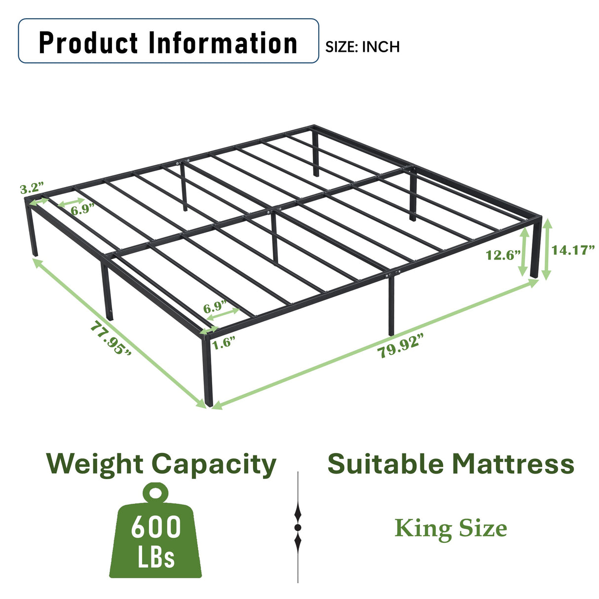 King Size Metal Bed Frame - V.I.P Digital Presence