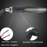 2PCS LED Motorcycle Turn Signals Light 12 SMD Tail Flasher Flowing Water Blinker IP68 Bendable Motorcycle Flashing Lights - V.I.P Digital Presence
