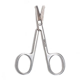 Silver Round Nose Nose Hair Trimmer 9cm Extra Facial Hair Beard Beard Eyebrows Stainless Steel Beauty Scissors - V.I.P Digital Presence