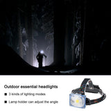 Wide Angle Headlamp 3 Modes USB Rechargeable  Camping COB LED - V.I.P Digital Presence