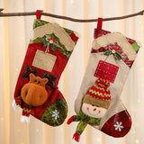3D Linen Splicing Cartoon Christmas Socks Christmas Decorations Gift Pendants - V.I.P Digital Presence