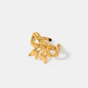 18K Gold-Plated Stainless Steel Bow Ring - V.I.P Digital Presence