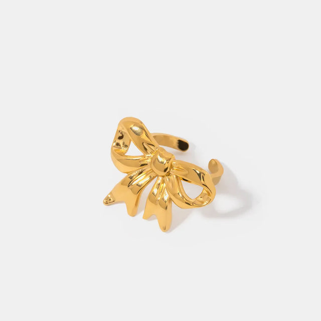 18K Gold-Plated Stainless Steel Bow Ring - V.I.P Digital Presence