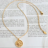 Zircon Star Moon Romantic Necklace Titanium Steel Gold Plated Round Pendant Neck Chain - V.I.P Digital Presence