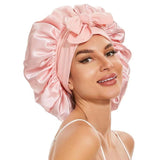 Elastic ribbon bow color Ding round hat solid color night cap wide-brimmed beauty hairdressing head scarf hat - V.I.P Digital Presence