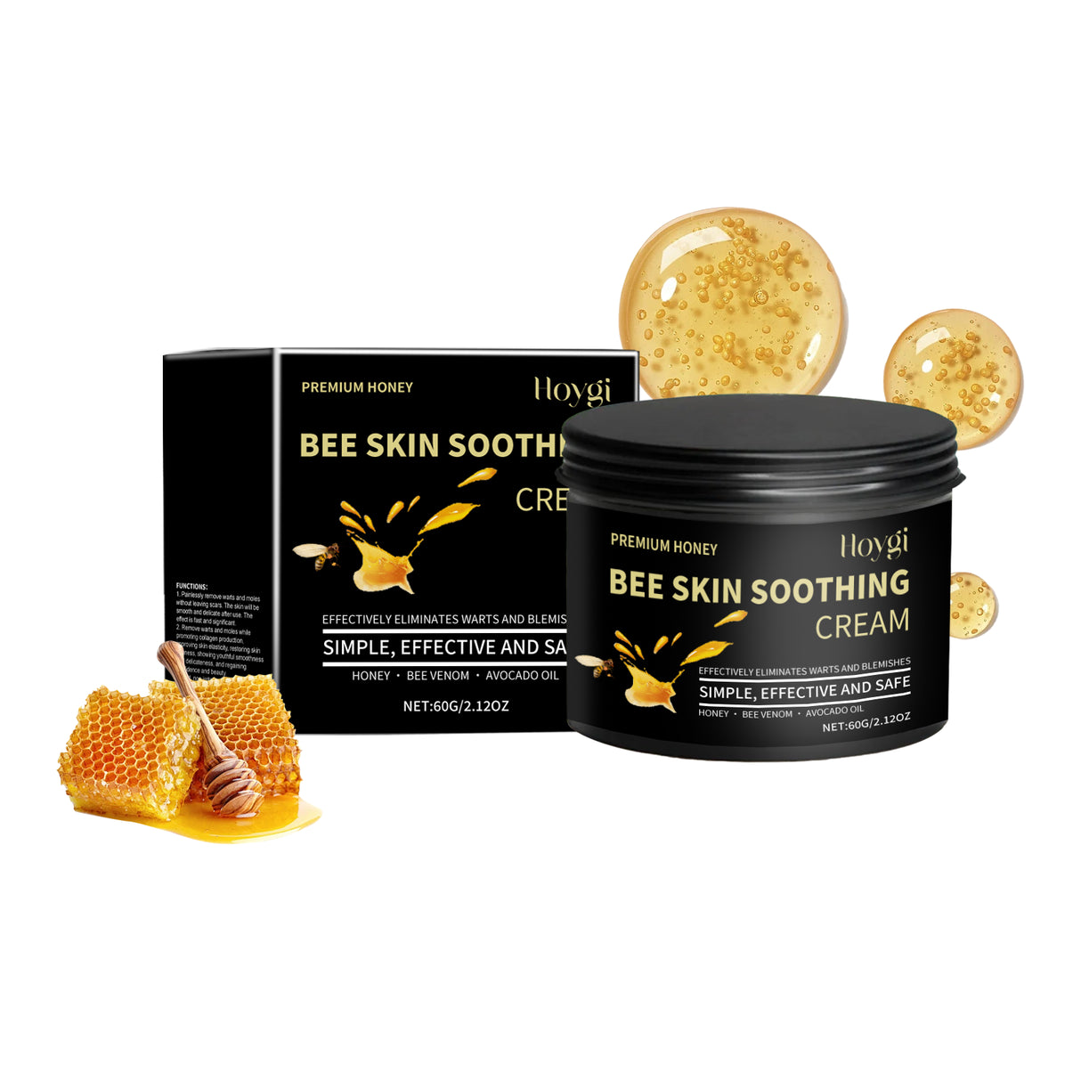 Crema hidratante de miel para la piel. Hidratante, humectante y suave. Cuidado facial. Crema hidratante con brillo para la piel.