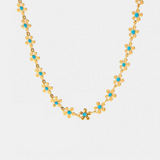Flower blue drip oil niche light luxury necklace - V.I.P Digital Presence