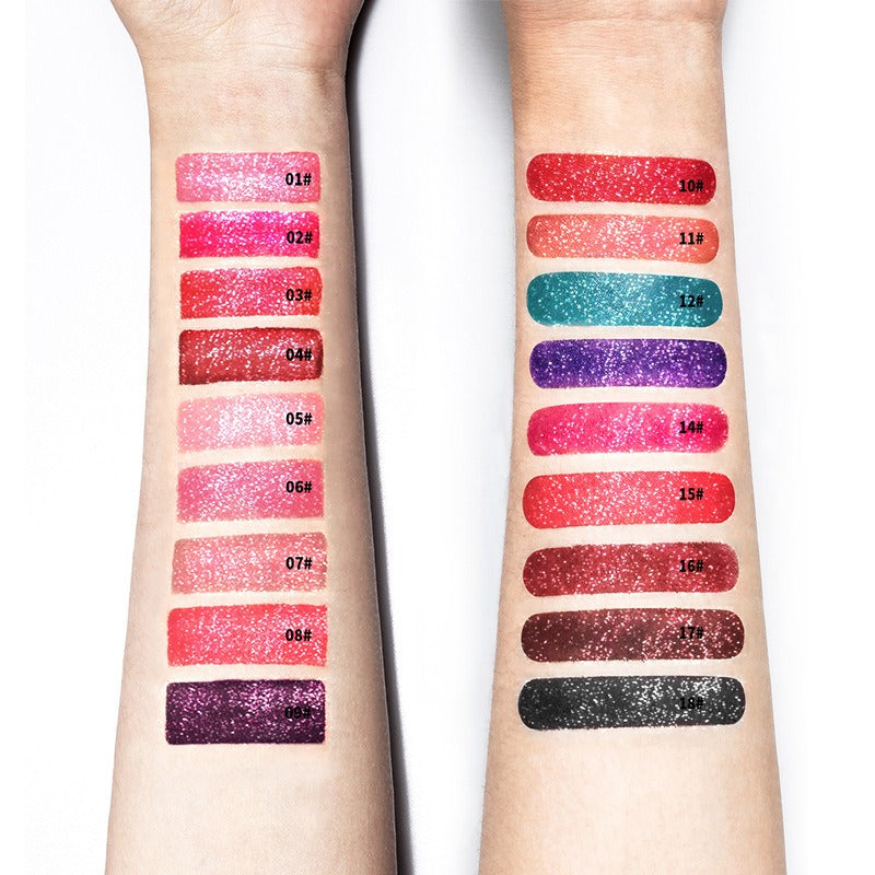 18 Colors Shiny Lip Gloss for Women Long Lasting Matte Glitter Liquid Lipstick Diamond Shiny Lip Gloss Waterproof Lip Makeup - V.I.P Digital Presence