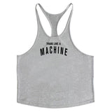 Bodybuilding and fitness vest printed with fine straps deep digging weightlifting pure cotton vest training suit - V.I.P Digital Presence