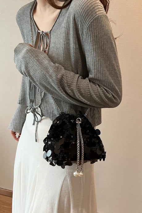 Drawstring Sequin Crossbody Bag - V.I.P Digital Presence