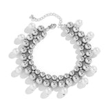 Vacation style beach imitation pearl ankle chain women's simple double-layer CCB round bead bead Anklet foot decoration - V.I.P Digital Presence