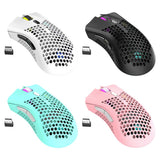 2.4GHz Wireless Gaming Mouse 7 Button 1600 DPI Adjustable RGB Backlit Rechargeable Mouse Lightweight Honeycomb Shell Gamer Mice - V.I.P Digital Presence