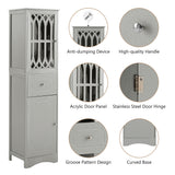 Tall Bathroom Cabinet, Freestanding Storage Cabinet with Drawer and Doors, MDF Board, Acrylic Door, Adjustable Shelf, Grey - V.I.P Digital Presence