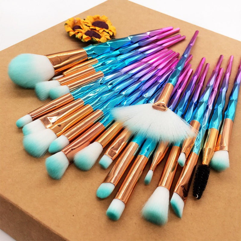 20 sets of diamond transparent handle eye shadow makeup brush multifunctional eye makeup tool - V.I.P Digital Presence