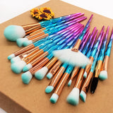 20 sets of diamond transparent handle eye shadow makeup brush multifunctional eye makeup tool - V.I.P Digital Presence