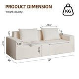 No Installation&Convertible Living room foam sofa chair Loveseat Twin Size with Armrests Removable and Machine Washable Cover - V.I.P Digital Presence