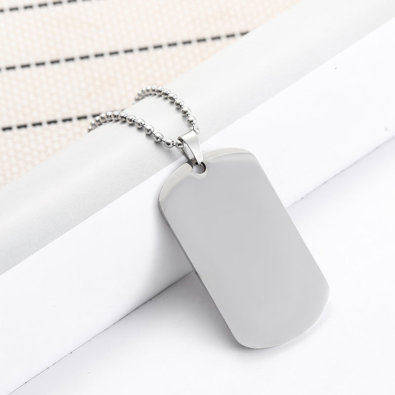European and American high-end stainless steel military brand necklace engraved pendant jewelry - V.I.P Digital Presence