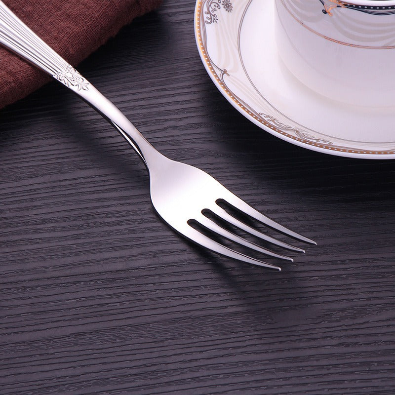 304 stainless steel knife, fork, spoon, hotel Western tableware, steak knife, fork, dessert spoon, fork, 4 piece  set - V.I.P Digital Presence