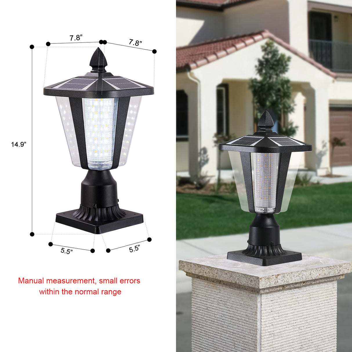 Solar Column Headlights With Dimmable LED - V.I.P Digital Presence