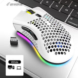 2.4GHz Wireless Gaming Mouse 7 Button 1600 DPI Adjustable RGB Backlit Rechargeable Mouse Lightweight Honeycomb Shell Gamer Mice - V.I.P Digital Presence