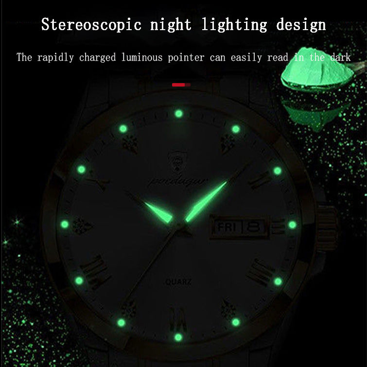 Swiss Waterproof Glow Double Calendar Men's Watch Glow Design Fashion Men's Watch - V.I.P Digital Presence